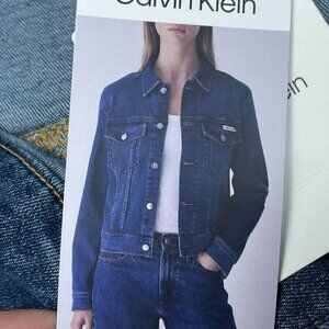 Calvin Klein Womens Denim Jacket XL Button-Front Classic Design d0163
